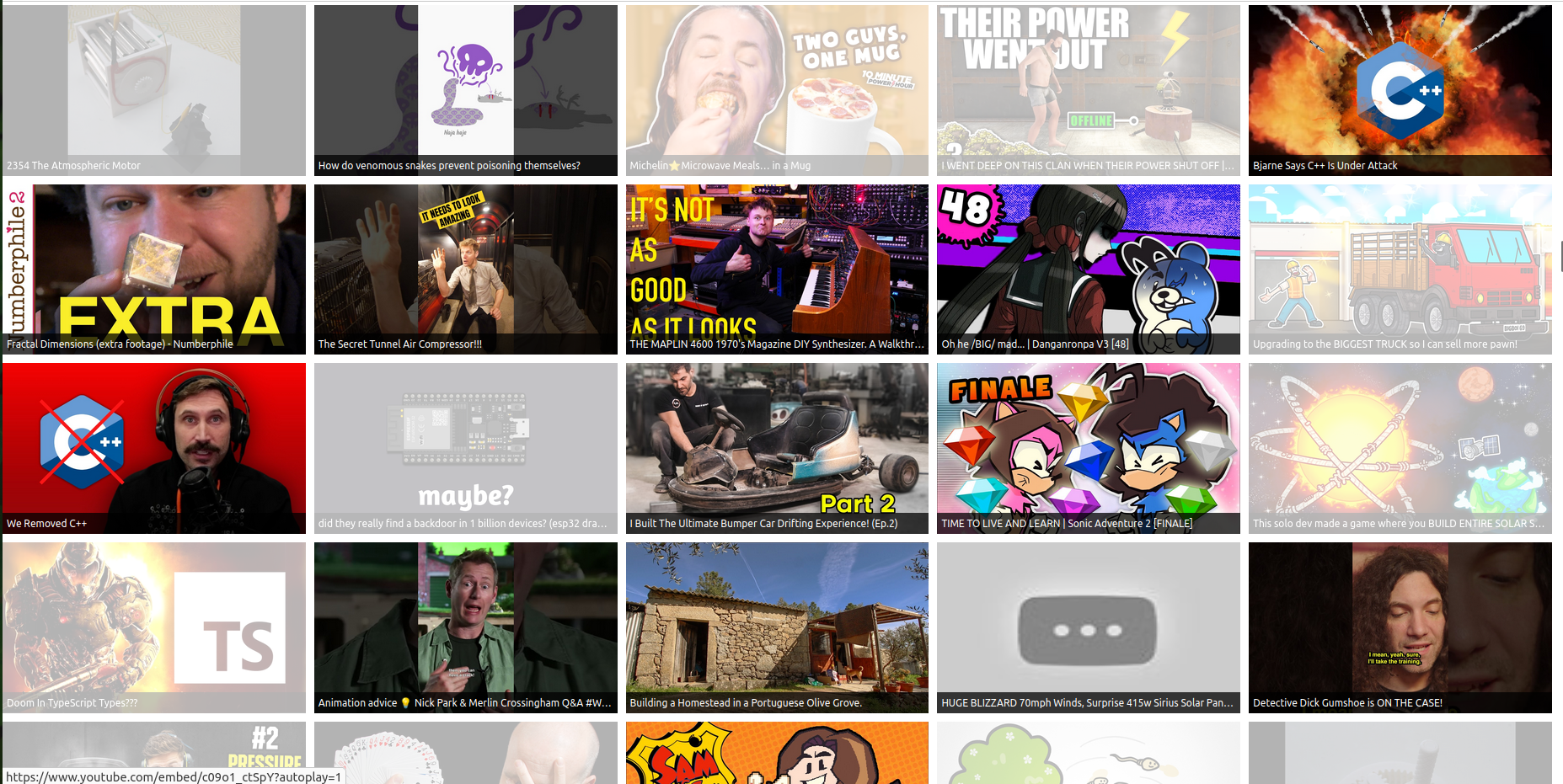Screenshot of video grid